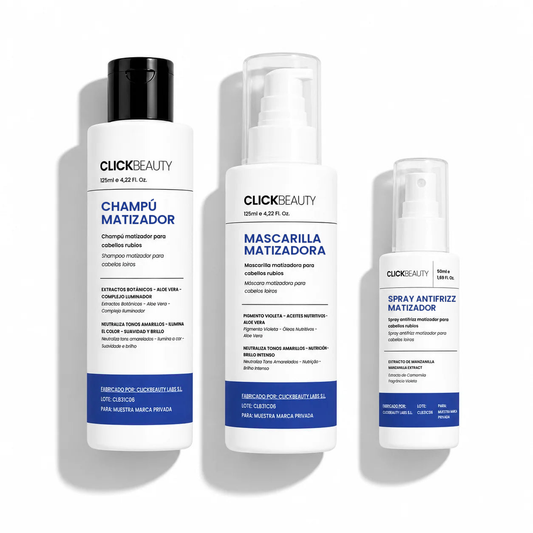 Kit Especial Cabellos Rubios: Champú Matizador, Mascarilla Matizadora y Spray Antifrizz Matizador